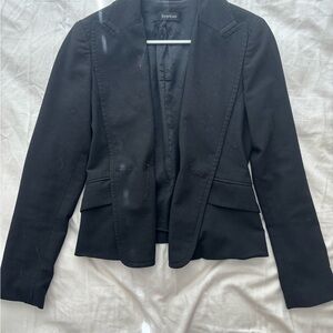 bebe Black Tailored Notch-Lapel Blazer